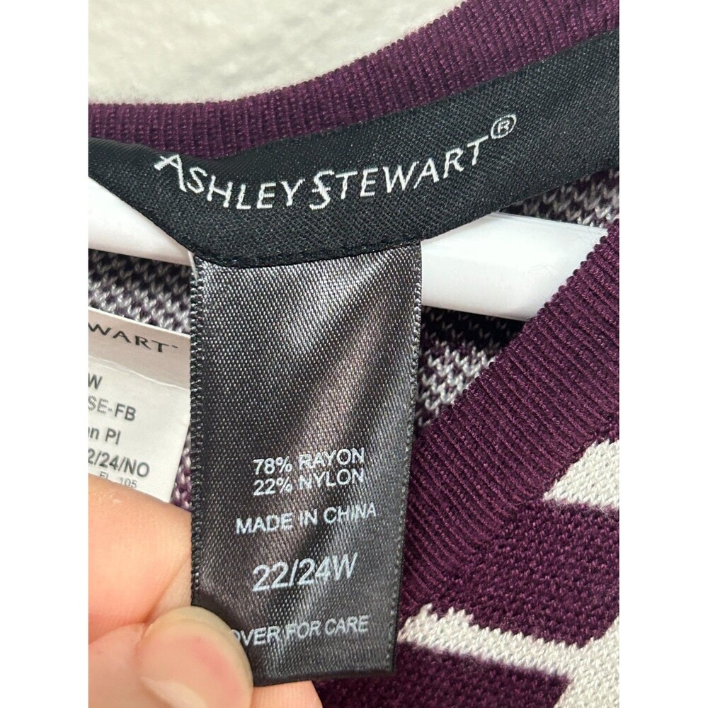 Ashley Stewart‎ Womens Short Sleeve Sweater Dress 22/24W Purple NWT - Picture 4 of 8
